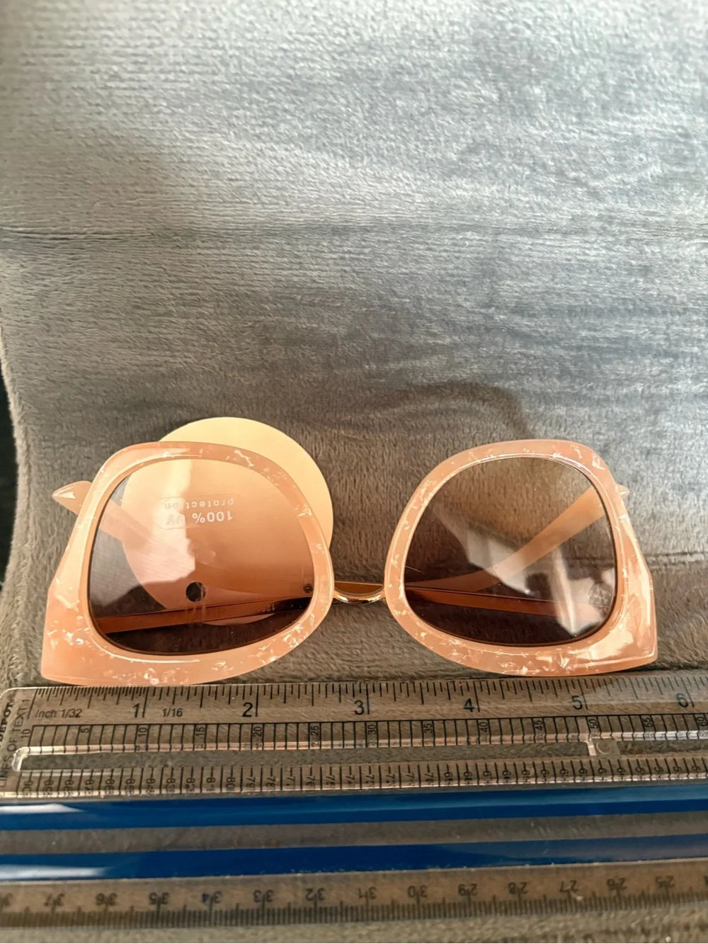 Pink Marbled Cat-Eye Sunglasses with Brown Gradient Lenses